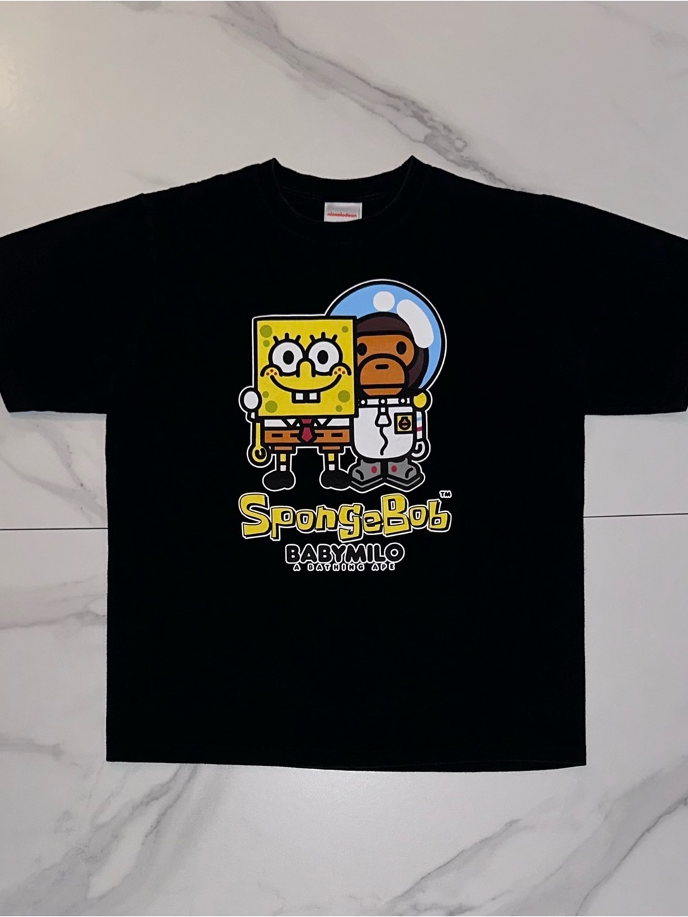 2014 BAPE x SpongeBob Baby Milo Tee Black Size Large